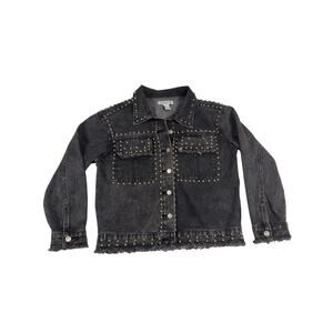 Classic Concepts Denim Women’s Studded Denim Jacket Gray Black Wash M